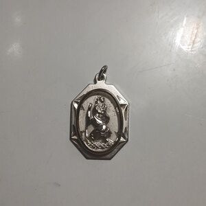 St Christopher Pendant Unique 3D Sterling Silver Pretty Silver!